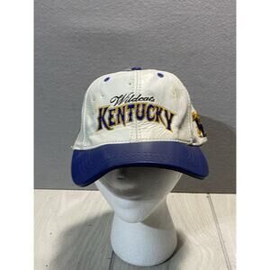 Vintage Kentucky Wildcats Hat Cap Snap Back One Size Leather Blue NCAA Mens 90s